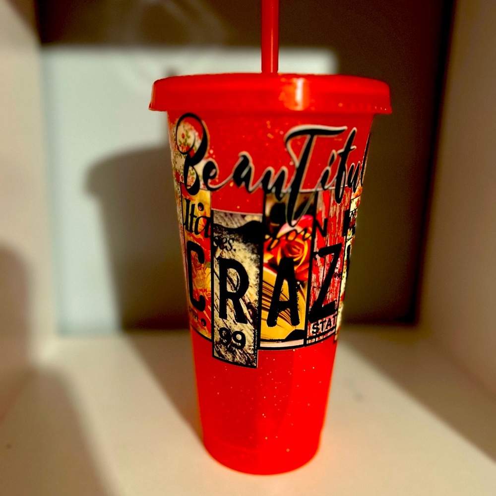 24 oz NEW Handmade Red Cup Beautiful Crazy